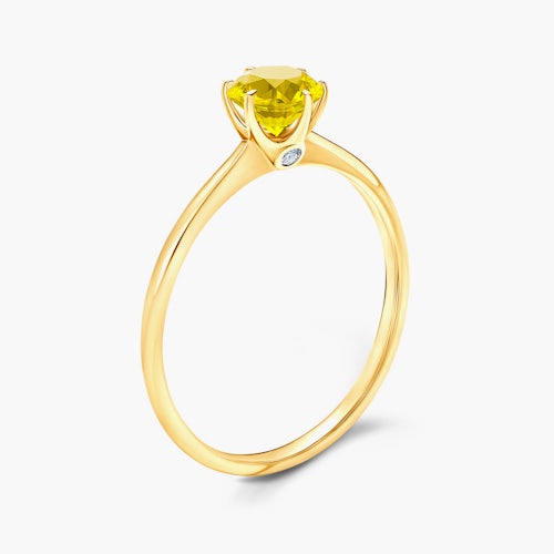 Pierścionek zaręczynowy The Journey: złoty, żółty szafir